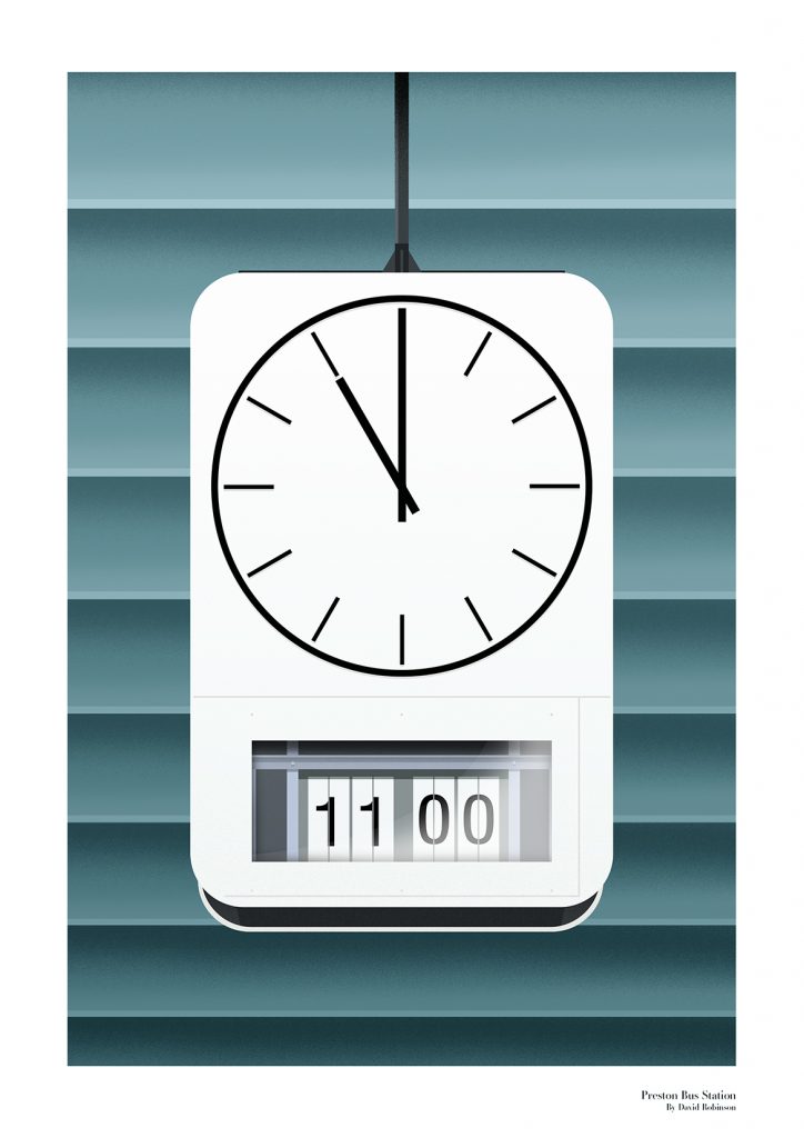 The bus station clock Illustration, Animation & Design Preston