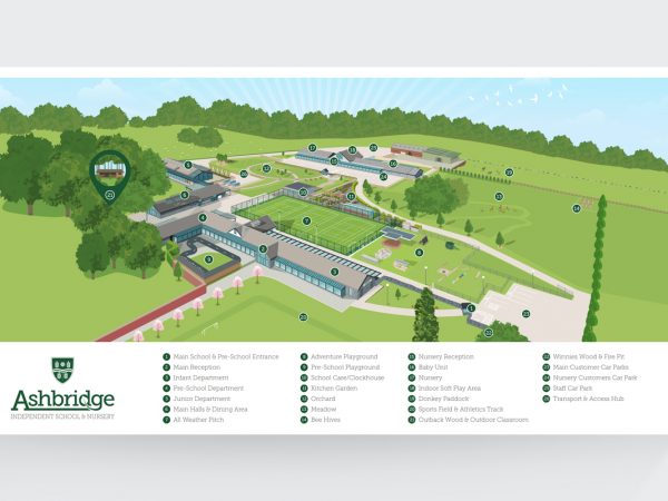 <span>Ashbridge School and Nursery Map</span><i>→</i>