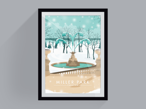 <span>Miller park in winter</span><i>→</i>