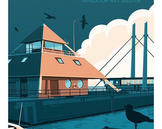 <span>Preston Marina Retro travel poster</span><i>→</i>